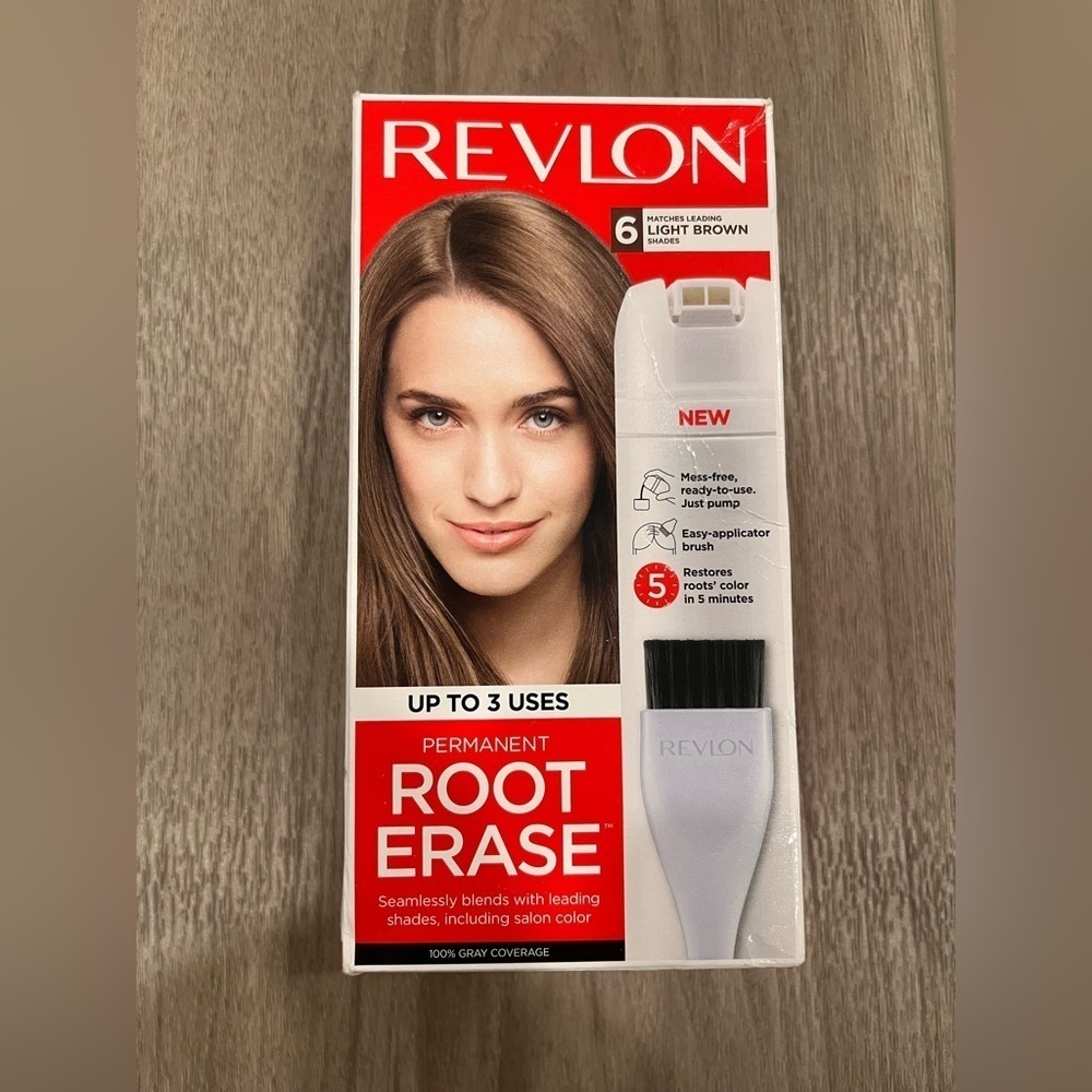 Revlon Root Erase Permanent Hair Color Shade #6 Light Brown
